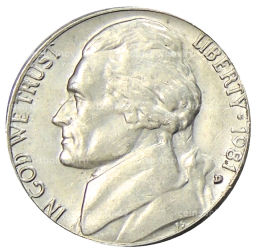 5 центов 1981 года D США