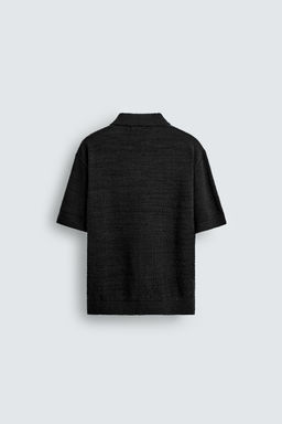 POLO PUNTO RELAXED FIT TEXTURA / Negro - Zara фото 8