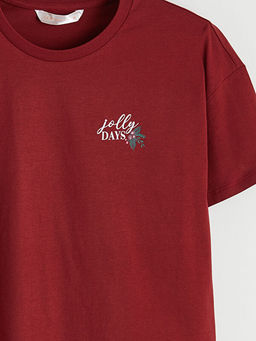 Bisiklet Yaka Bask?l? Kad?n Pijama Tak?m