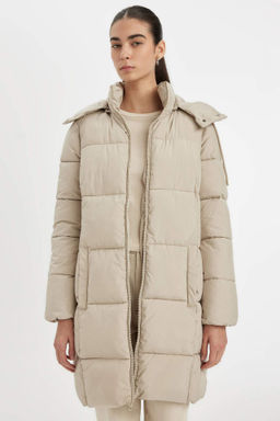 Puffer Sisme Uzun Mont Parka Su Itici Regular Kal?p C?kar?labilir Kapusonlu - Defacto фото 2