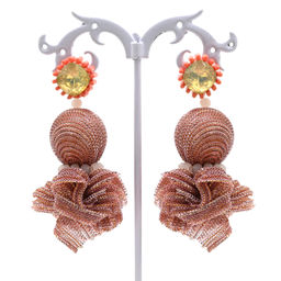 Крупные серьги шарик 20мм цв.розовое золото