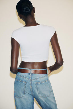 COTTON MODAL CROP T-SHIRT - Zara фото 10