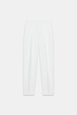 PANTAL?N PLIEGUES VUELTA BAJO / Blanco - Zara фото 7