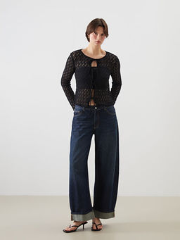 Ba?lamal? Yaka Dantelli Kad?n H?rka