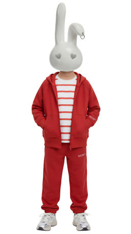 PANTAL?N JOGGER TEXTO / Rojo medio