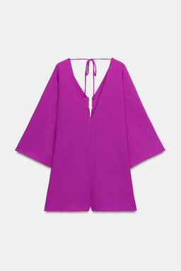 MONO CORTO FORNITURA MANGA ANCHA / Fucsia oscuro - Zara фото 7