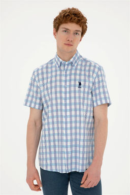 Рубашка U.S. Polo Assn Saks с коротким рукавом из хлопка  фото 3