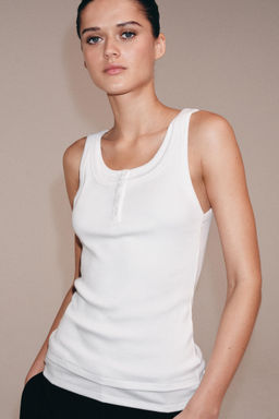TOP RIB BOTONES / Blanco - Zara фото 2