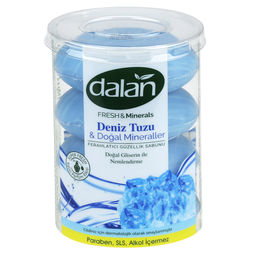 Мыло туалетное твердое Dalan Fresh & Minerals 110г, набор 4шт, Морская соль, в тубе (Турция)