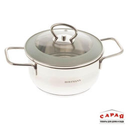 Кастрюля 0,8л. с крышкой нержавеющая сталь 3-х сл. капсульное дно НМ 5312 (12 см)