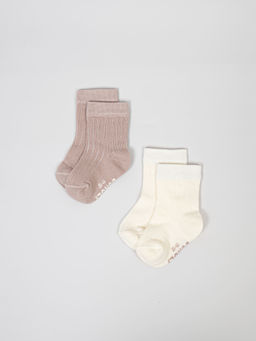 Комплект носков Тофу/Беж 2 шт 0+ - Bungly фото 2