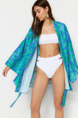 Soyut Desenli Dokuma Plaj Mini Kusakl? Kimono&Kaftan TBESS23KM00024