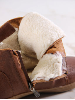 Босоногие ботинки 352.NATAbr.Коньяк/мех