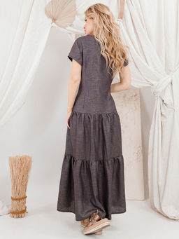 Платье длинное летнее с воланами - Almond фото 13