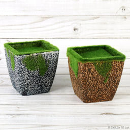 Кашпо со мхом декоративное 9,5 см / 16002 /уп 120/