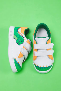Beyaz Timsah Figurlu Cift C?rtl? Buyuk/Kucuk Erkek Cocuk Kids Spor Ayakkab? TAKSS25SN00063