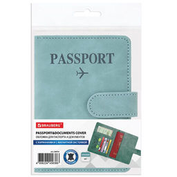 Обложка для паспорта и документов с защитой от считывания, 9 карманов BRAUBERG