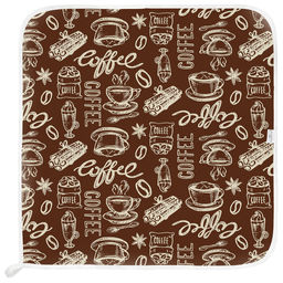 Салфетка хозяйственная 50х50см Эспрессо, вид 1, вафельное полотно, декоративная окантовка, хлопок 100%, плотность 165г/м2, без упаковки, Домашняя мода (Россия)