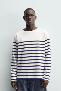 CAMISETA JACQUARD RAYAS RELAXED FIT / rayas - Zara фото 2