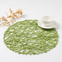 Салфетка сервировочная «Доляна. Трава», зелёная, d=38 см