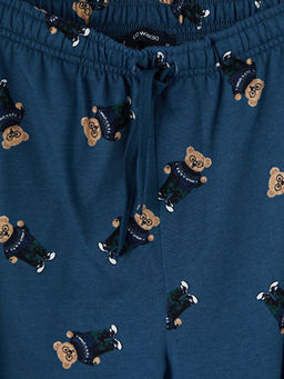 Regular Fit Bask?l? Erkek Pijama Alt