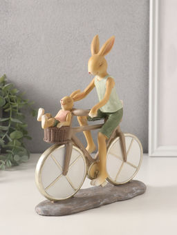 Фигурка полистоун Зайки. Папа с сыном на велосипеде, 18?7.5?22 см