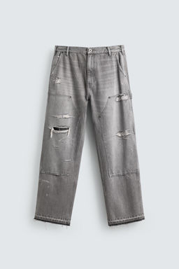 JEANS BOLSILLO CARPINTERO RELAXED FIT / Carb?n - Zara фото 8