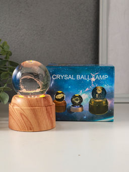 Световая фигурка стекло Шар. Голограмма: Дельфины под луной, 6?LED, d=6 см, крутится, USB, 7?7?10 см