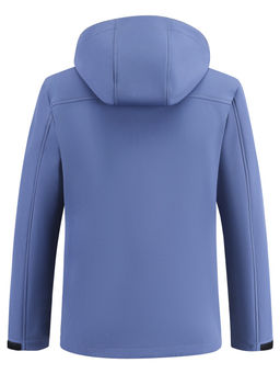 Ветровка мужская софтшелл виндстоппер с капюшоном спортивная синего цвета 9617_1S