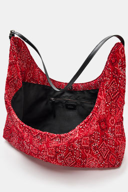 BOLSO SHOPPER TEJIDO / Rojo - Zara фото 5