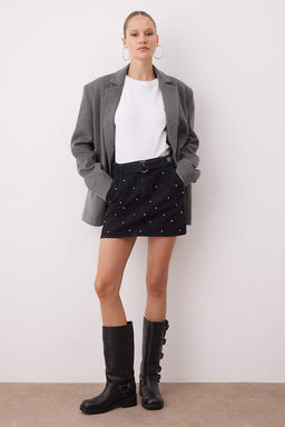 Wardrobe Essentials Siyah Aksesuar Detayl? Mini Denim Etek TWOAW26ET00075 - Trendyolmilla фото 5