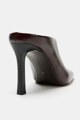 MULE PIEL PUNTA CUADRADA / Marr?n Chocolate - Zara фото 6