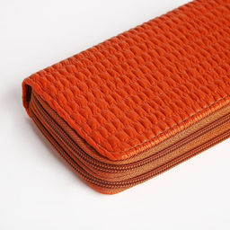 Кошелёк женский на молниях с ремешком, 19×4×9.5 см, текстурный, оранжевый