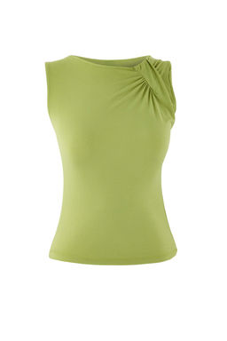 Yag Yesili Fitted/Vucuda Oturan Kolsuz Buzgulu Esnek Orme Bluz TWOSS26BZ00199 - Trendyolmilla фото 5