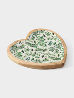 Блюдо в форме сердца Оливковая ветвь, дерево манго, 20.5?20?2.3 см