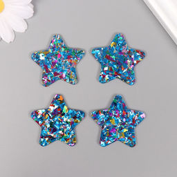 Цена за 4 шт. Декор для творчества акрил двусторонний «Блестящая звезда», 3.9×3×0.2 см