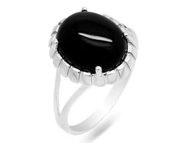 Кольцо из серебра оникс, СПН4097