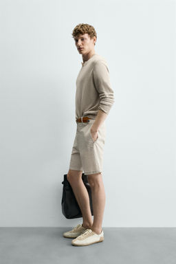 BERMUDA REGULAR FIT SEERSUCKER / Marr?n oscuro - Zara фото 4