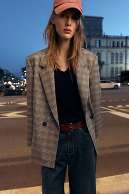 OVERSIZED CHECK BLAZER - Zara фото 4