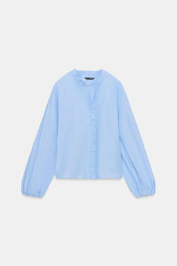 POPLIN BLOUSE WITH RUFFLES - Zara фото 6