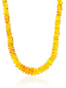 Бусы Шайба из балтийского янтаря золотисто-лимонного оттенка