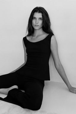 CREPE FLARE TROUSERS