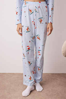 Mavi Y?lbas? Desenli Orme Pijama Tak?m? THMAW26PT00055 - Trendyolmilla фото 3