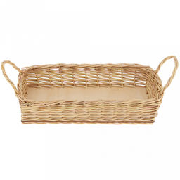 Корзина-сухарница Хлебная 26х14х5/9см, фанерное дно, стенки из ивовой лозы, ручное плетение (Россия)