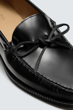 LEATHER BOW LOAFERS - Zara фото 6