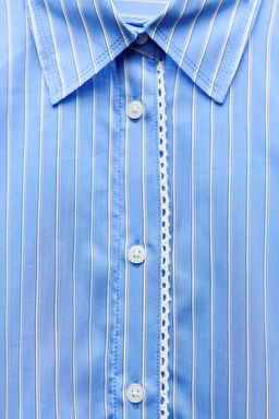 OVERSIZE STRIPED POPLIN SHIRT - Zara фото 9