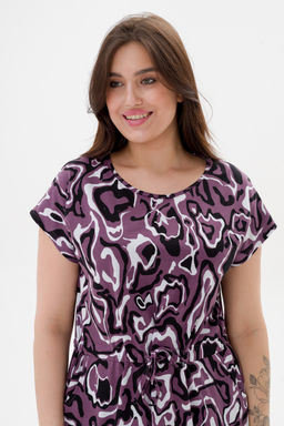 Платье женское домашнее из кулирки Лана палитра лила макси - Амадэль фото 4