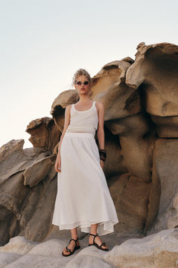 FALDA MIDI CAPA / Blanco - Zara фото 7
