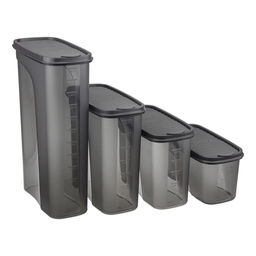 Банка для сыпучих продуктов пластмассовая Бест 1л, 9,5х19х9,5см, графитовый (Россия) - Домашняя мода фото 7