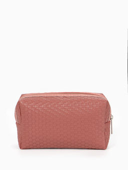 Косметичка универсальная, искусственная кожа, на молнии, тёмно-розовая